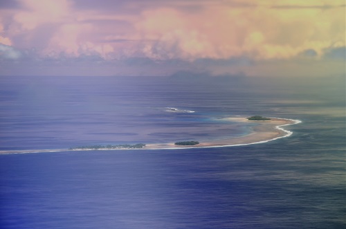 The islands of Tuvalu. Since importing plastic, there has been a rise in the number of incidents of illness associated with the additives in plastic (© Joanna Ruxton)